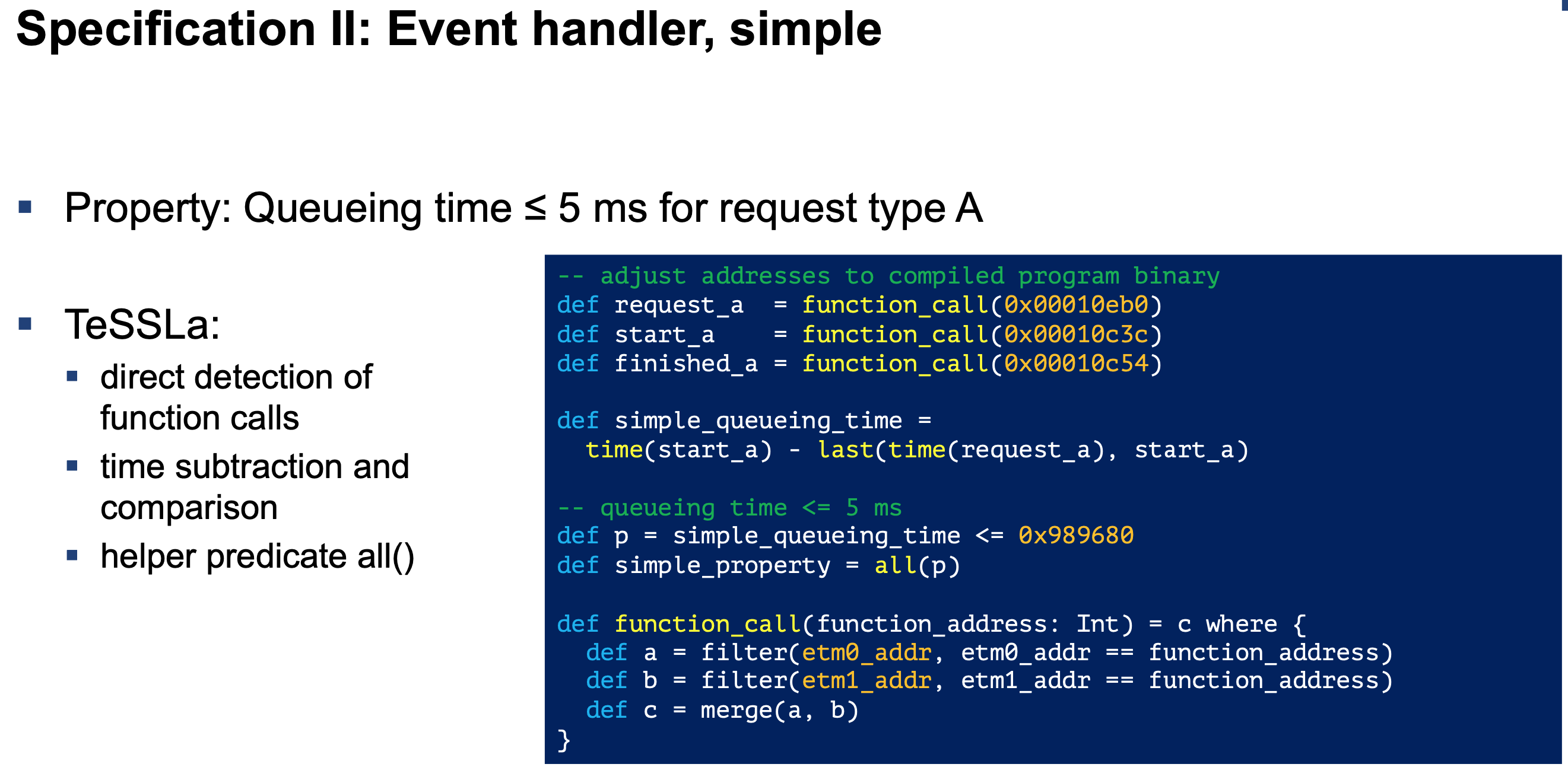 Example specification